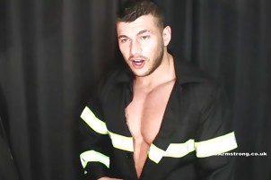 Uniform FireMan Tests The Smoke Alarm